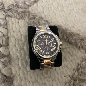 Michael Kors silver & gold watch with blue face